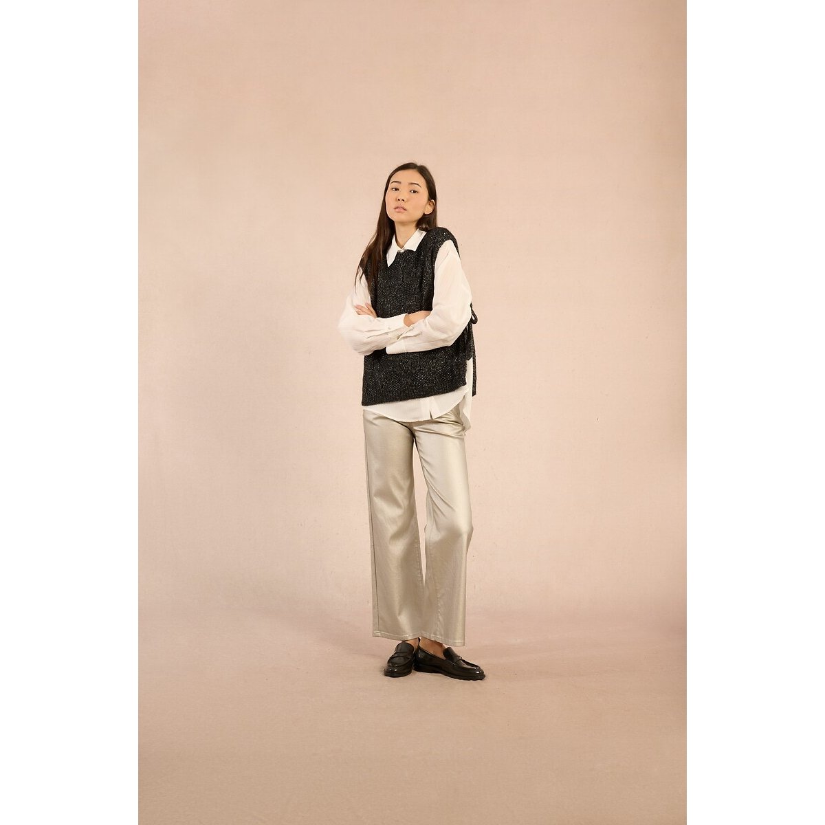 Sleeveless Jumper with Side Ties black, MOLLY BRACKEN