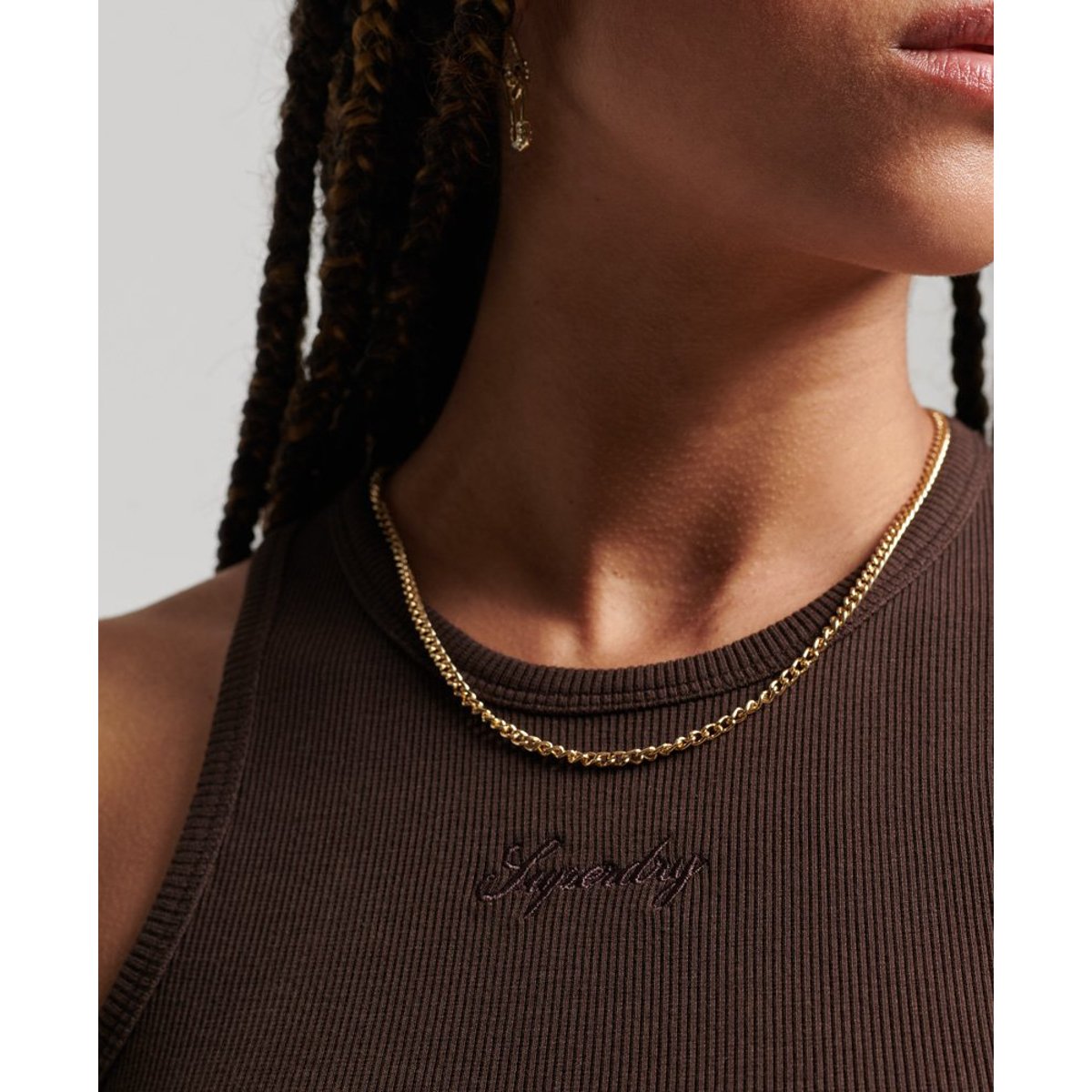 Robe débardeur Code Logo Essential chêne marron foncé, SUPERDRY