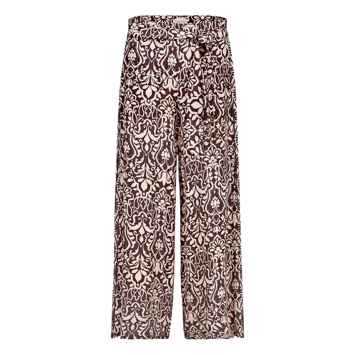 Pantalon palazzo à élastique patch brown/cream, CARTOON