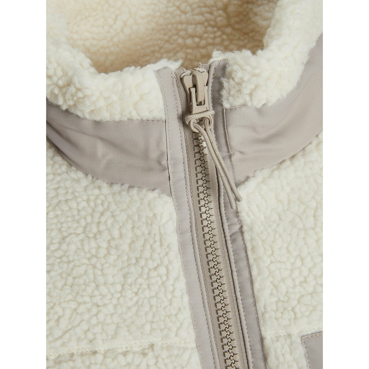 Sherpa Jacket with Contrasting Pocket off-white, JACK & JONES