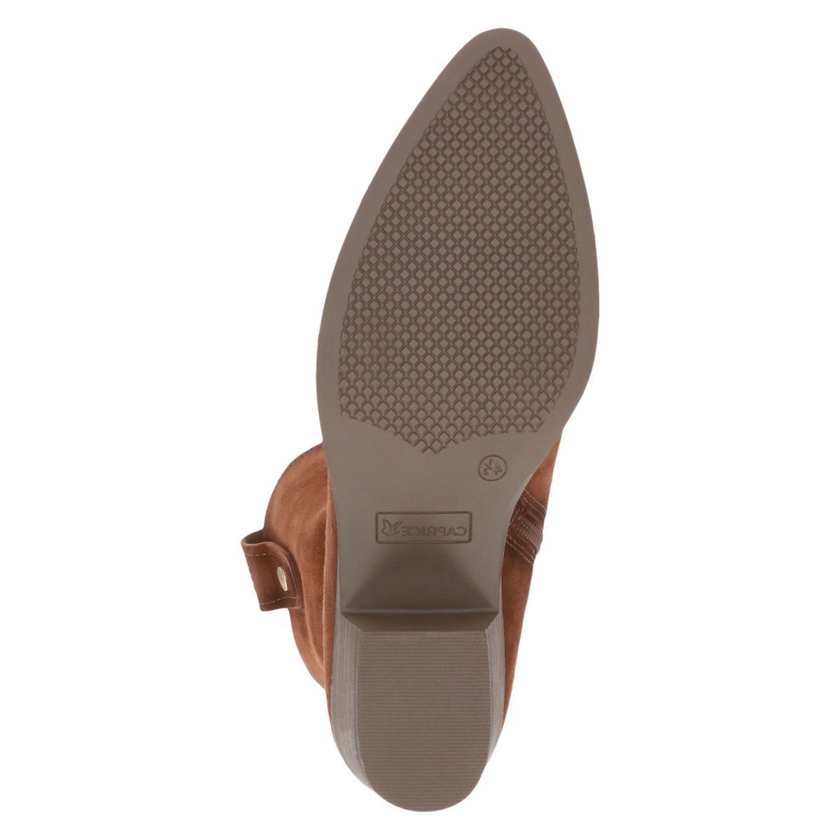 Bottine en cuir marron taupe clair, CAPRICE
