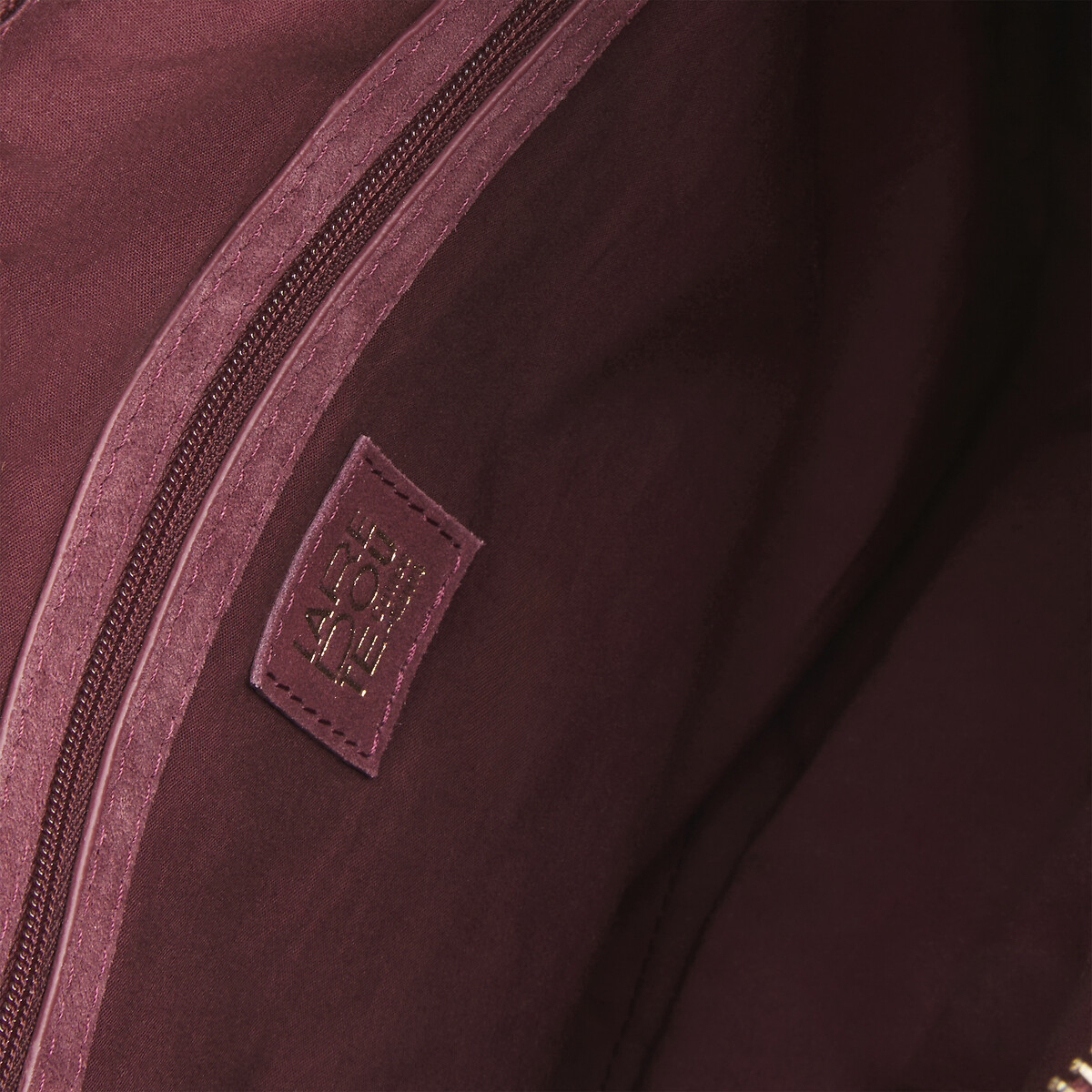 Sac cabas porté épaule en cuir tressé marron, LA REDOUTE COLLECTIONS