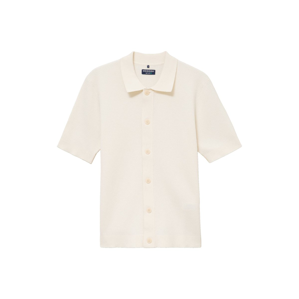 Chemise manches courtes col polo ecru, BONOBO