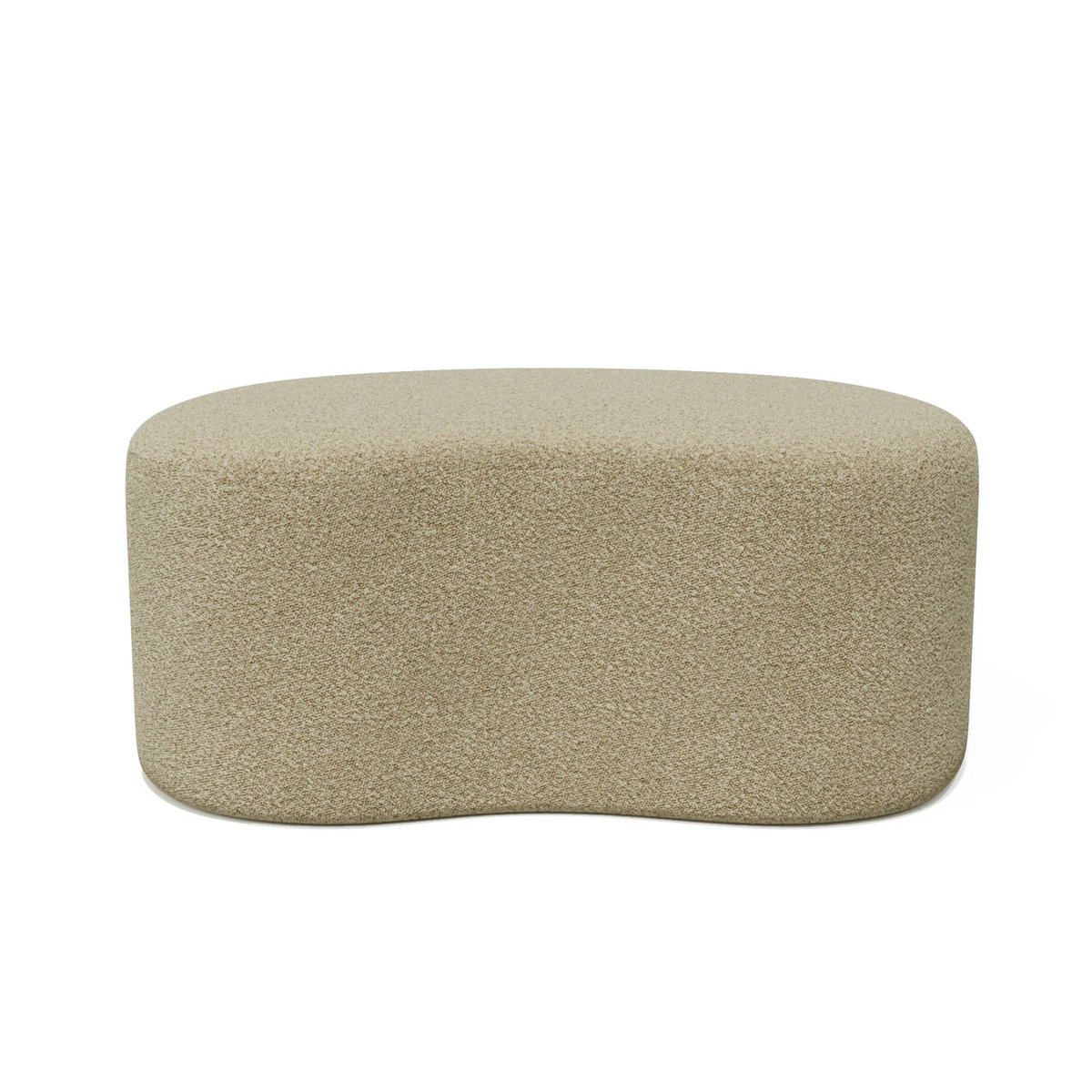 Pouf 80cm en tissu bouclette DUNE taupe, SIA HOME
