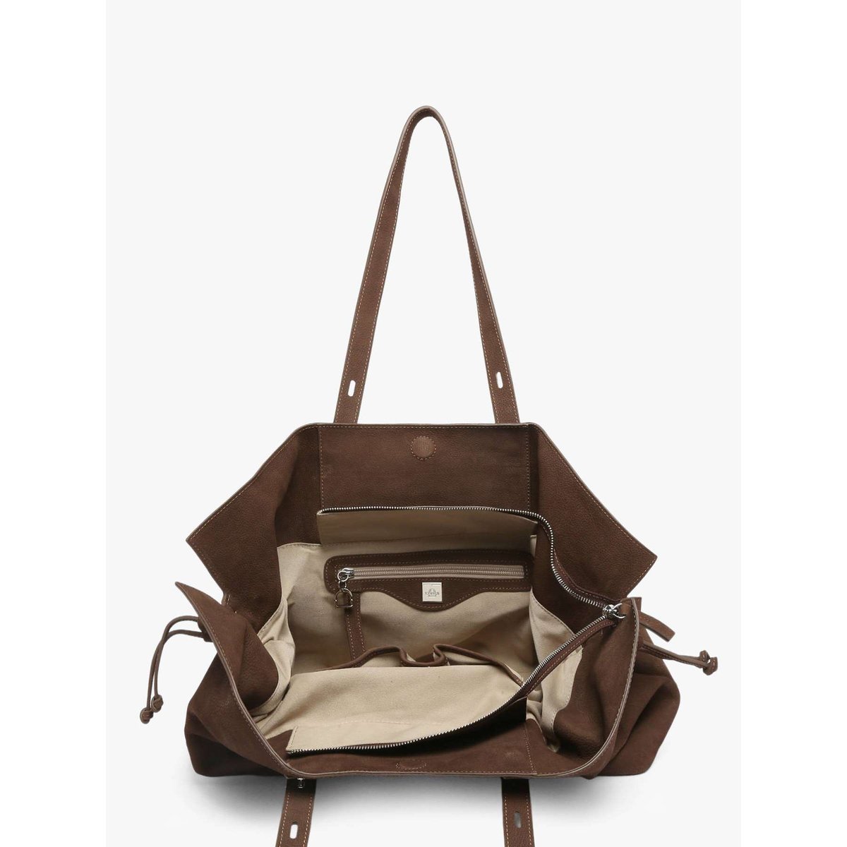 Sac porté épaule Cavalier nubuck cuir chocolat, ETRIER