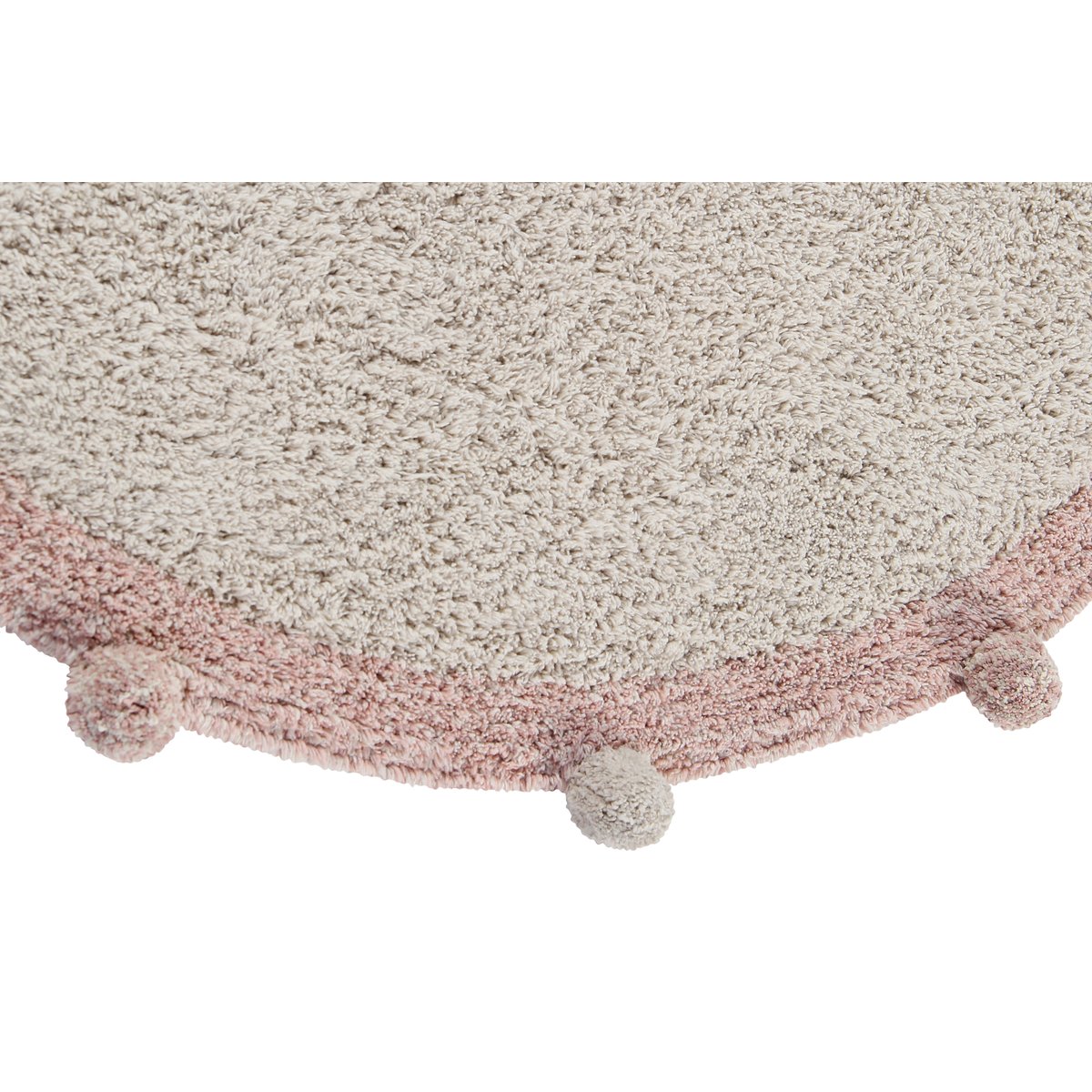 Tapis Rond en coton BUBBLY naturel, rose, LORENA CANALS
