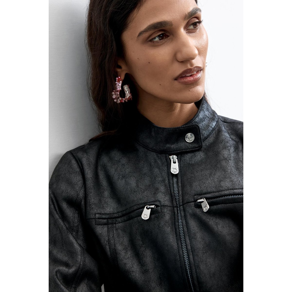 Blouson effet cuir noir, DESIGUAL
