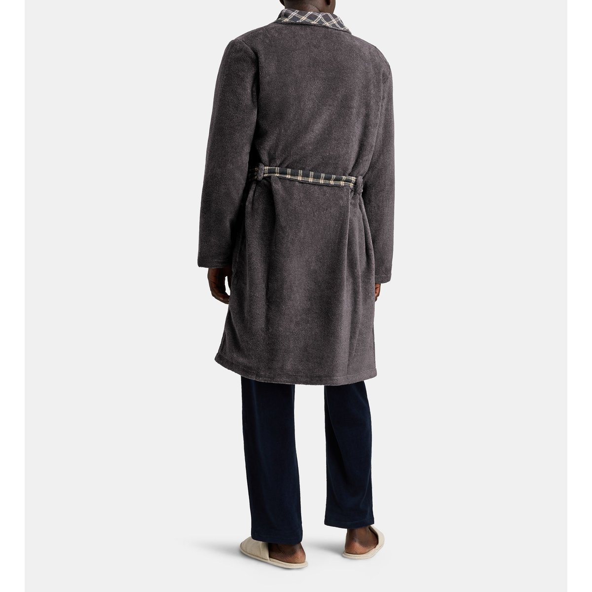 Peignoir de chambre réversible dalomon ceinture gris, GALERIES LAFAYETTE