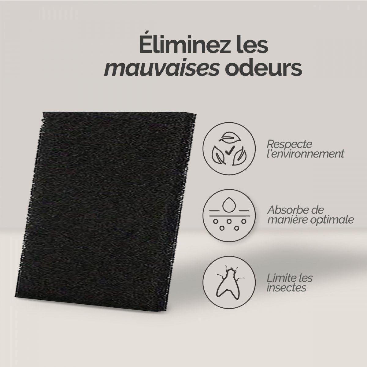 Filtres à charbon actif composteur noir, LINXOR
