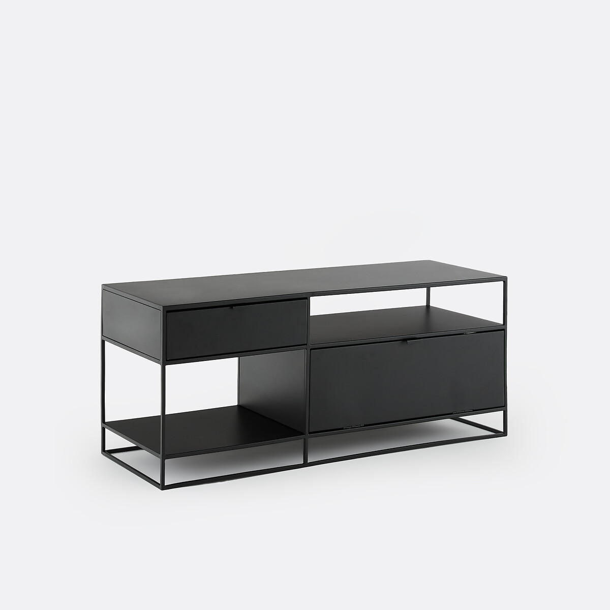 Meuble TV en métal acier, largeur 120 cm, MIVA noir, LA REDOUTE INTERIEURS
