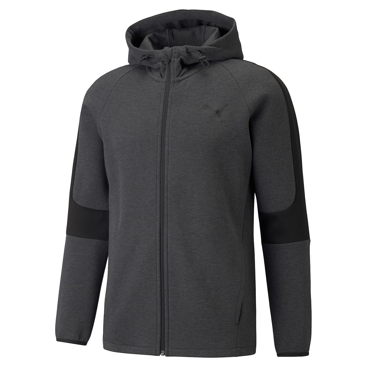 Sweat zippé à capuche evostripe gris foncé, PUMA