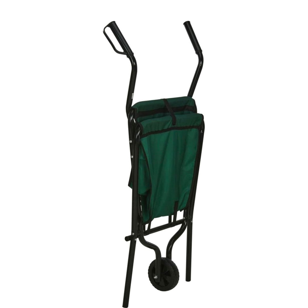 Brouette de jardin pliable en métal et tissu 110x76x64cm vert, WADIGA
