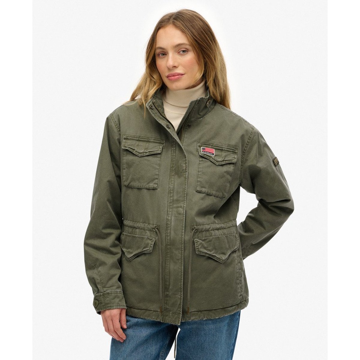 Veste Militaire en Borg kaki sauvage, SUPERDRY