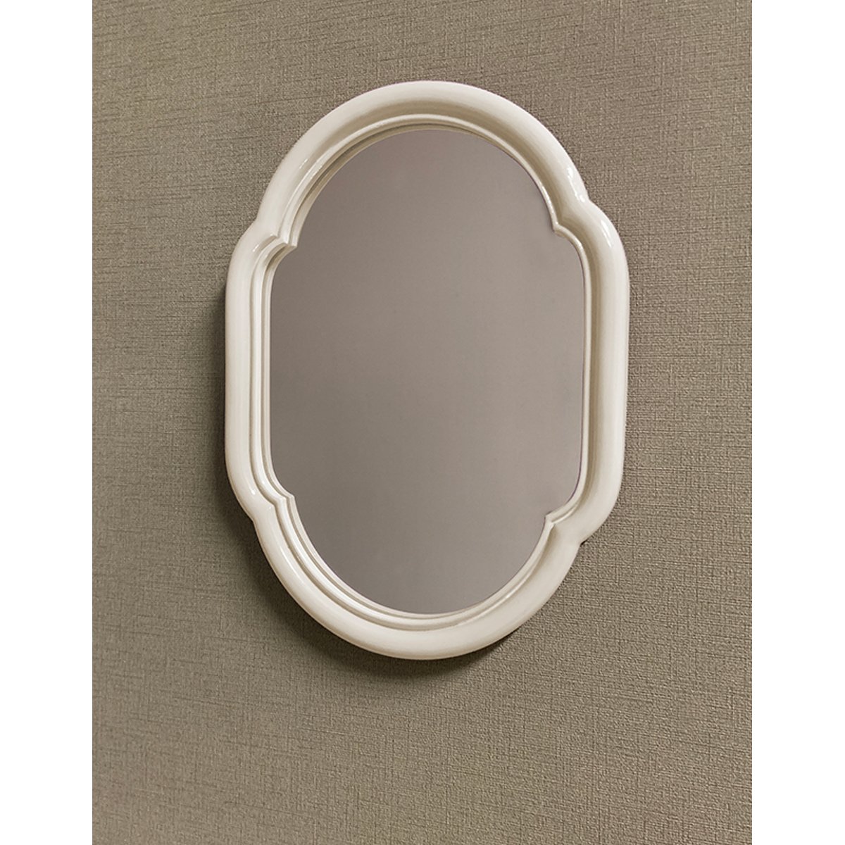 Miroir color arrondi 17,5x23,8cm beige, EMDE