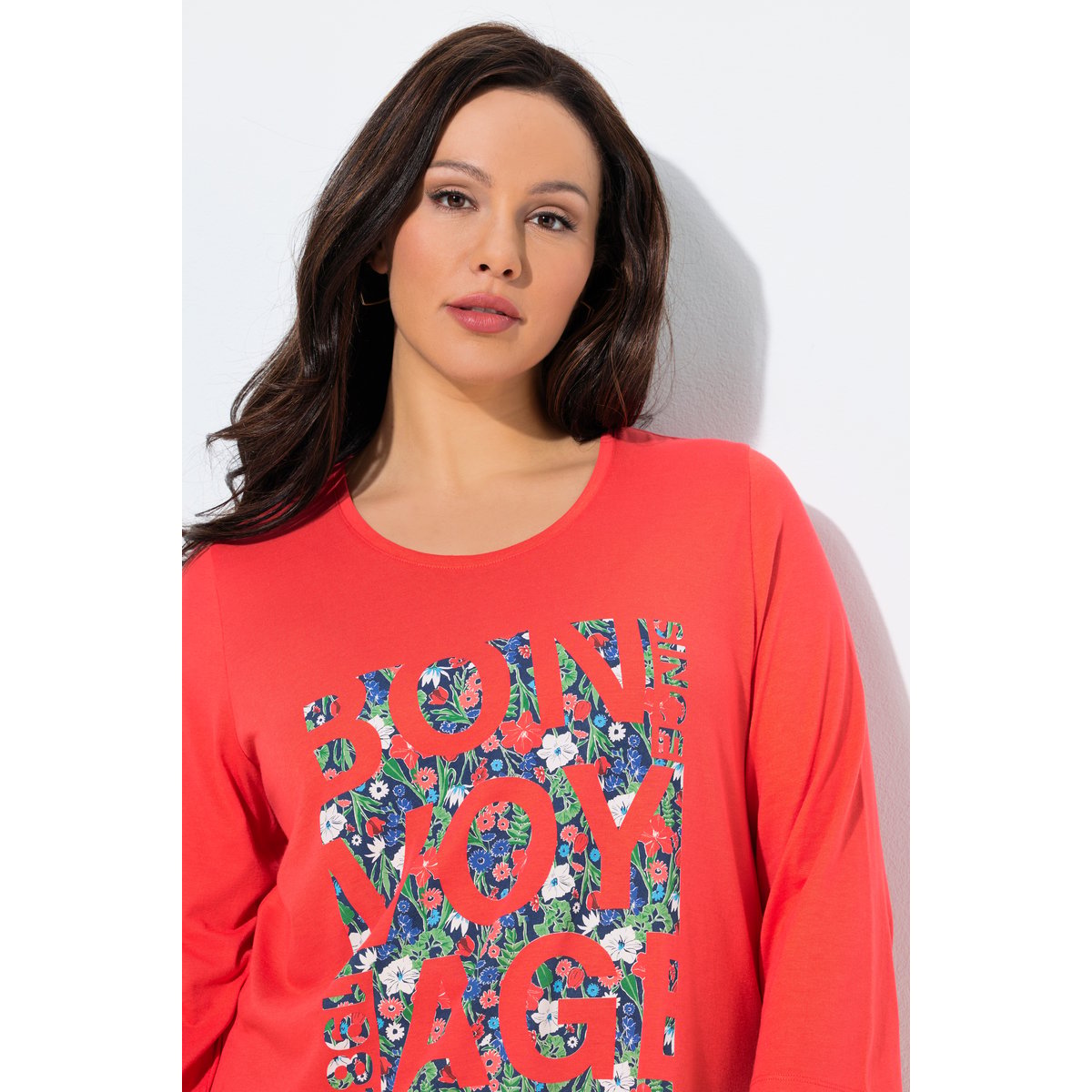 T-shirt motif « Bon Voyage » corail, ULLA POPKEN