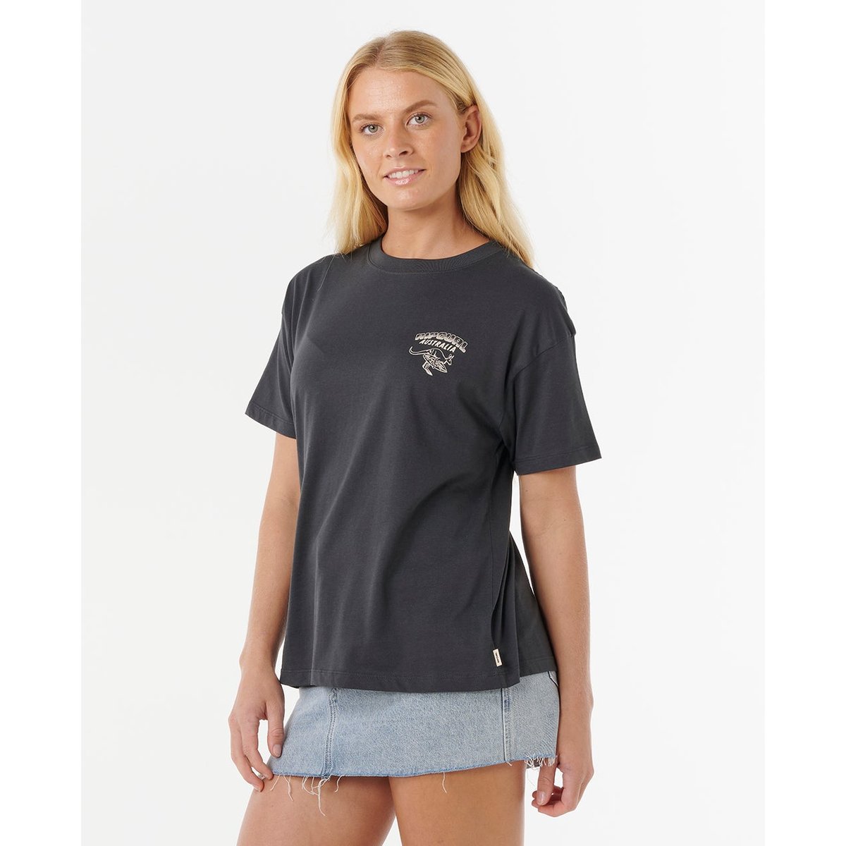 T-shirt manches courtes Relax Kanga Road Trippin noir délavé, RIP CURL