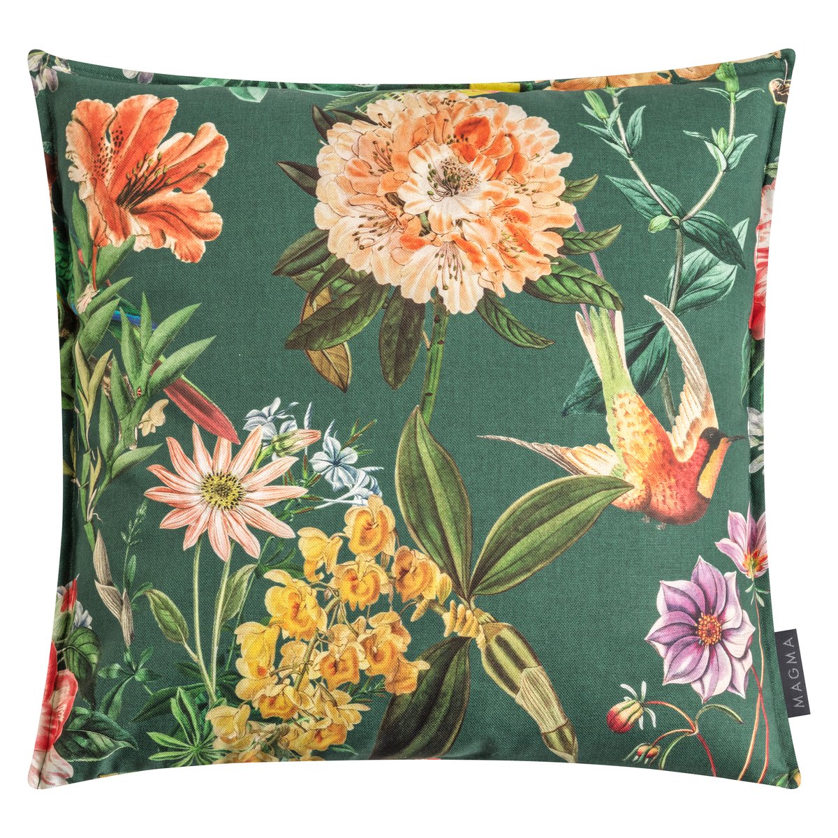 Lot de 2 housses de coussin motif floral imprimé AURELIA multicolore vert, MAGMA HEIMTEX