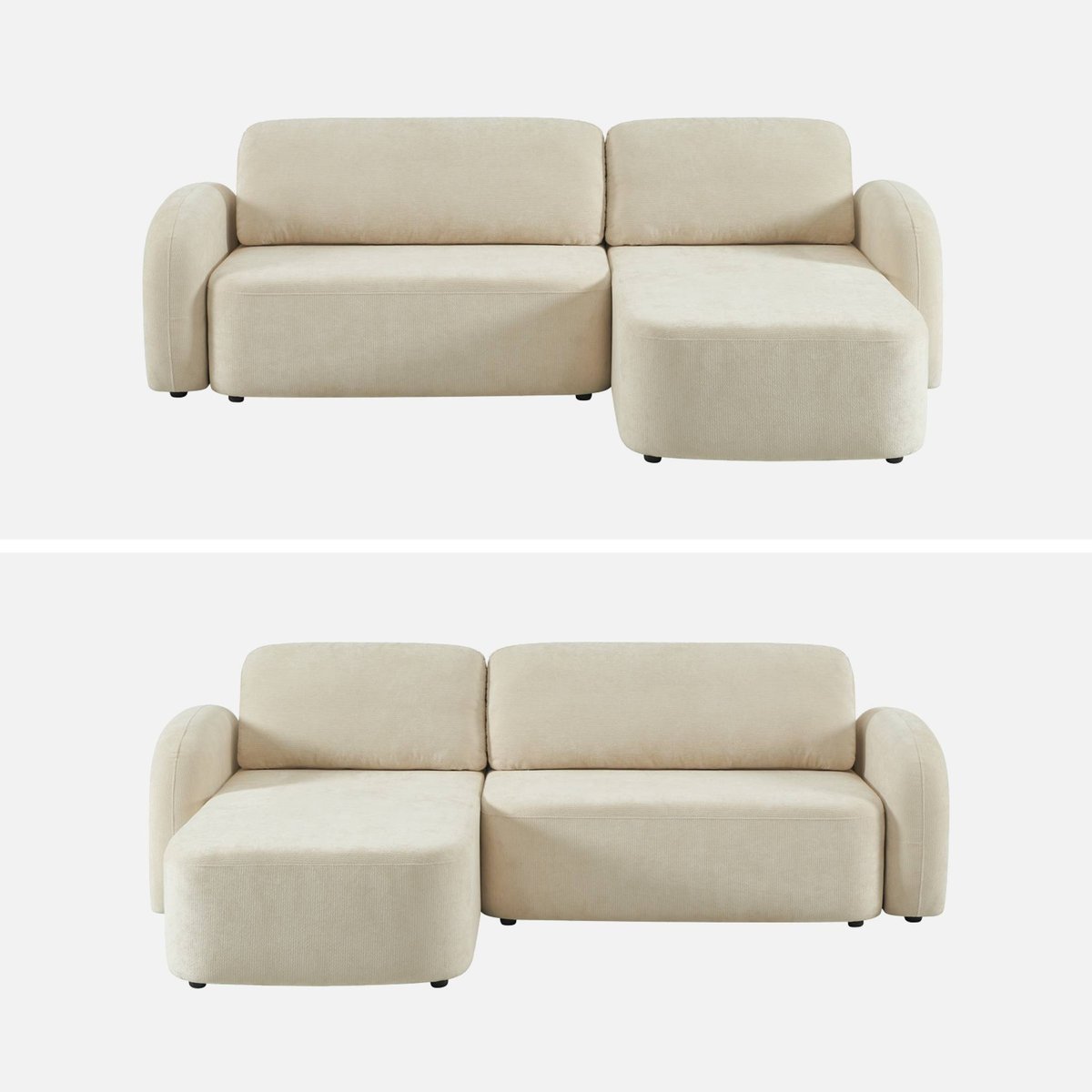 Canapé d'angle réversible convertible 3 places tissu avec coffre NOUMA vert, SWEEEK