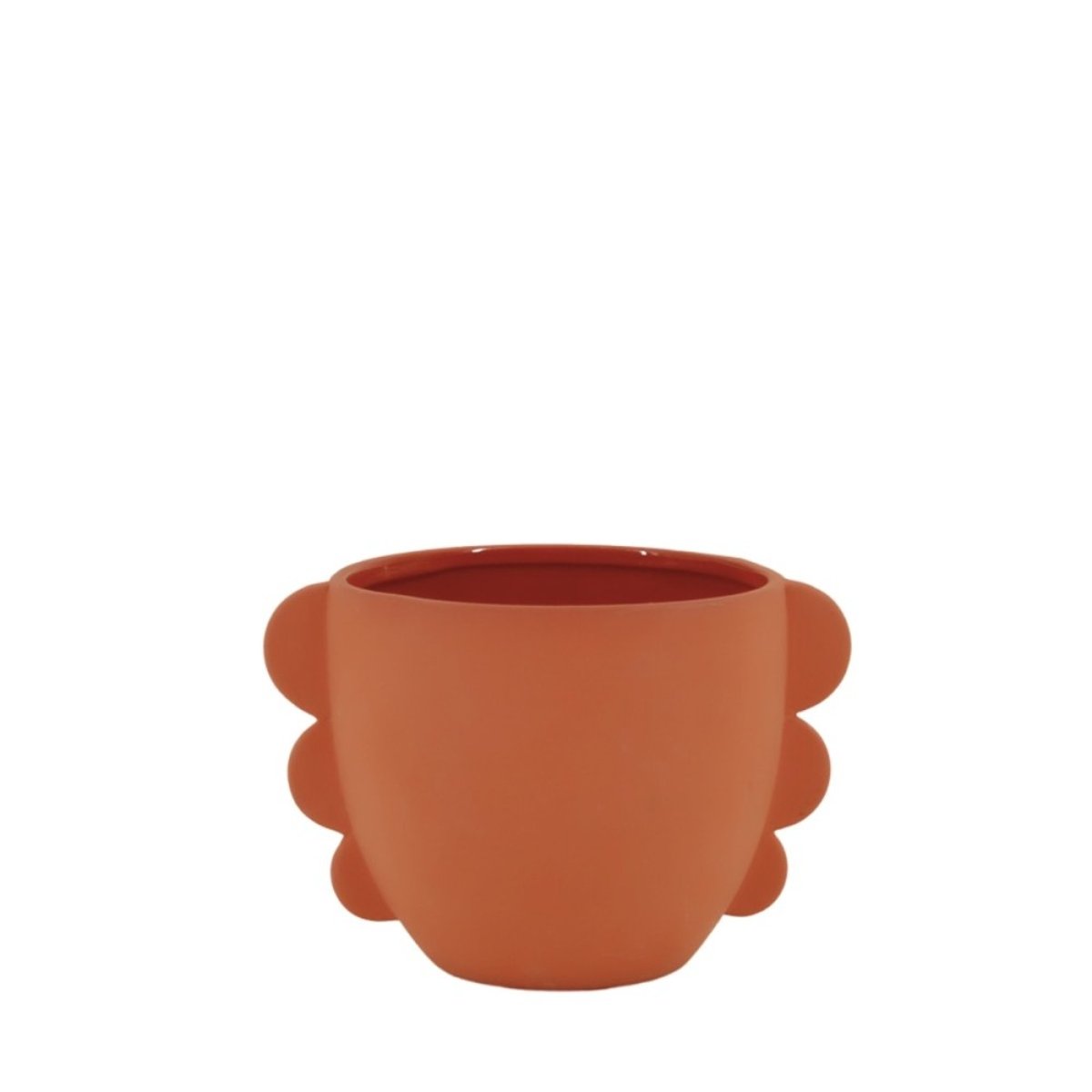 Cache pot en dolomite 18,7cm terracotta, ORNAMI