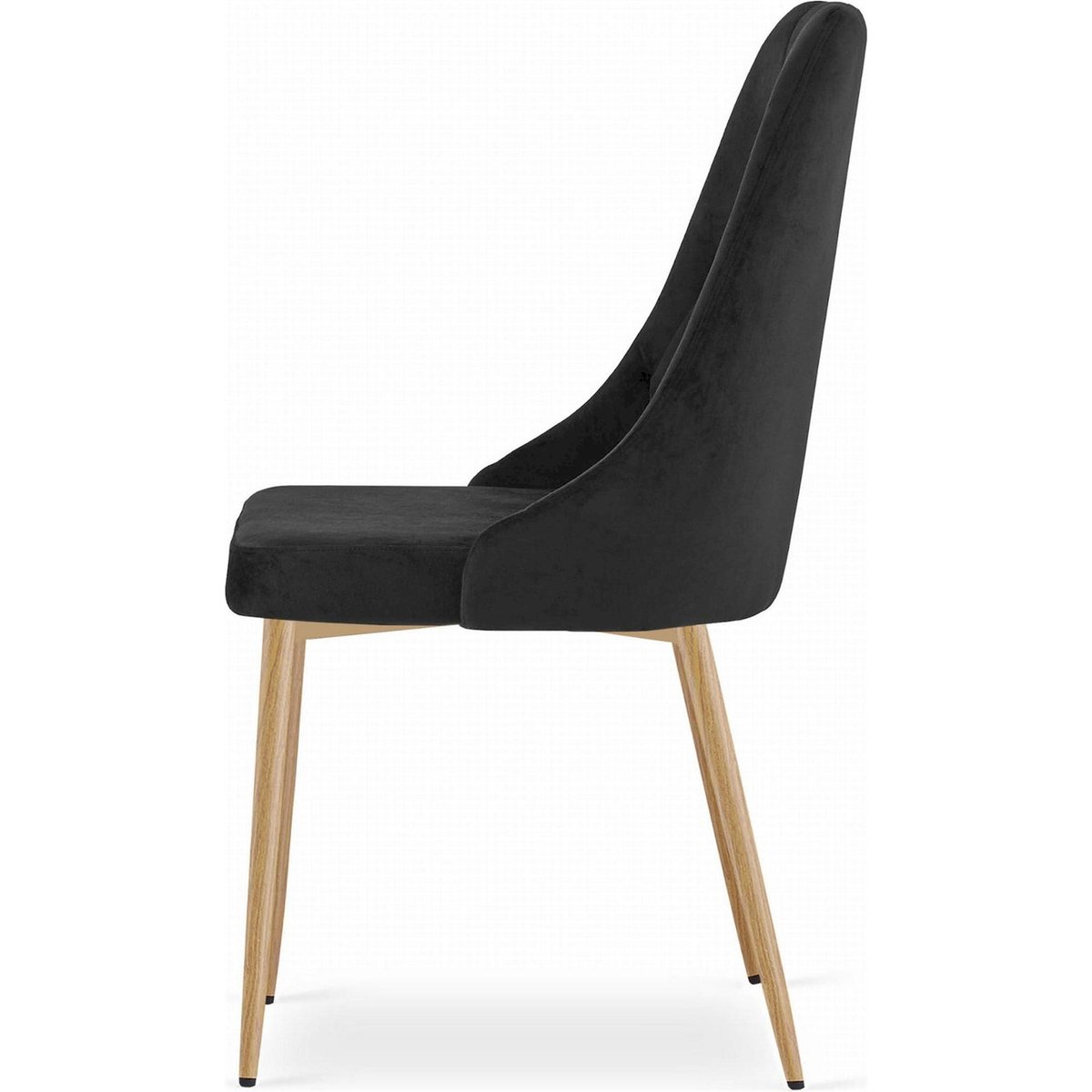 Chaise tapissée dossier matelassé IMOLA noir velours, RECOLLECTION