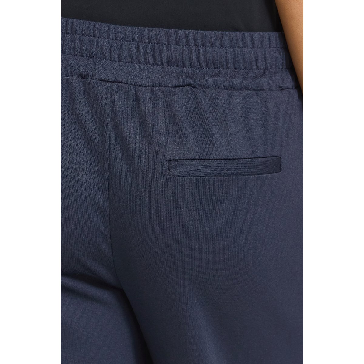 Pantalon coupe droite, jambes larges, longueur cheville bleu total eclipse, ICHI