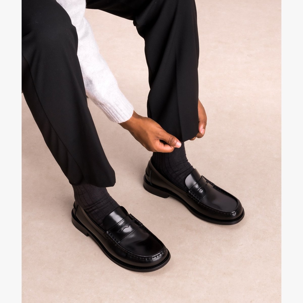 Derby en cuir BARRY noir, BOCAGE