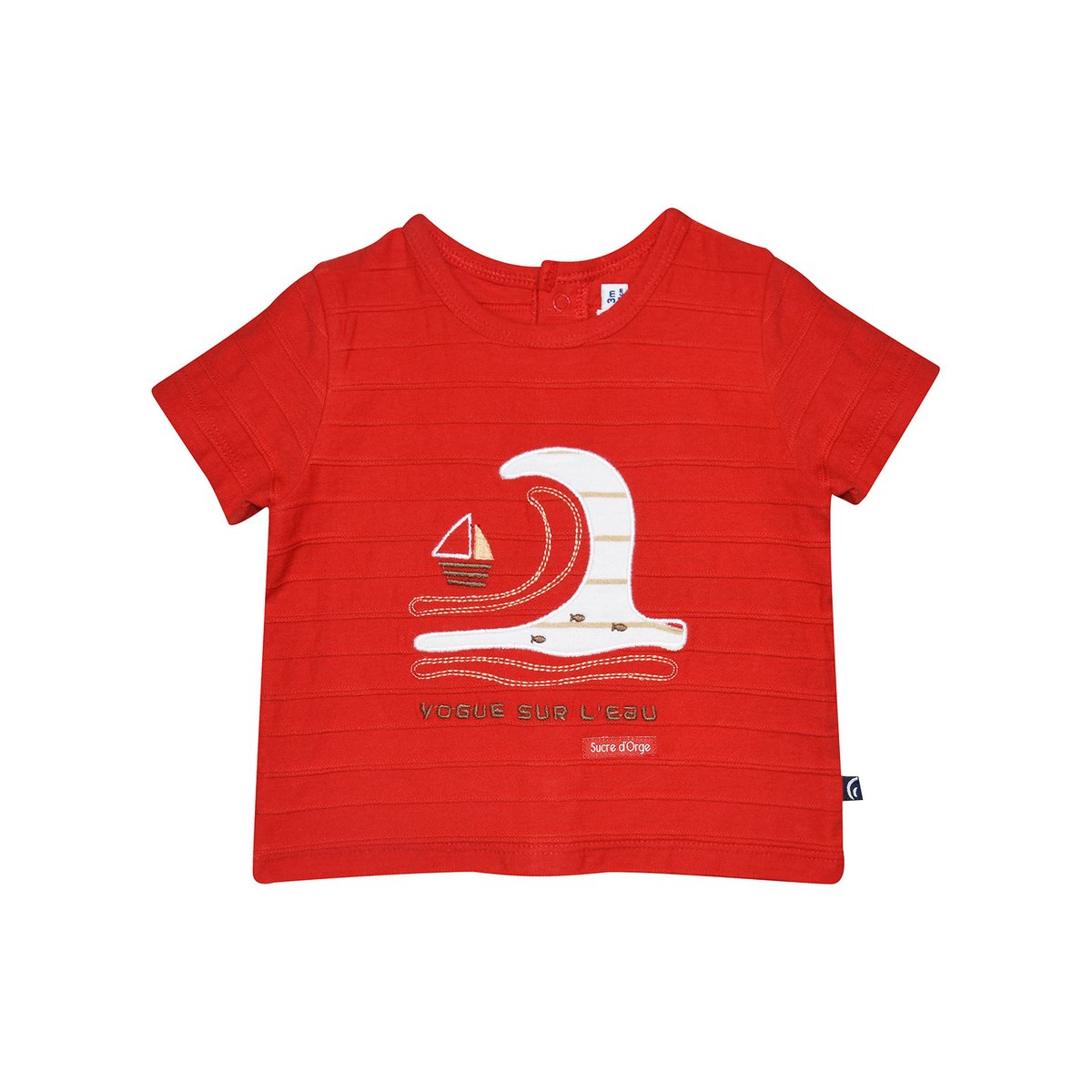 Ensemble t-shirt bermuda romaric sucre d'orge rouge, SUCRE D'ORGE