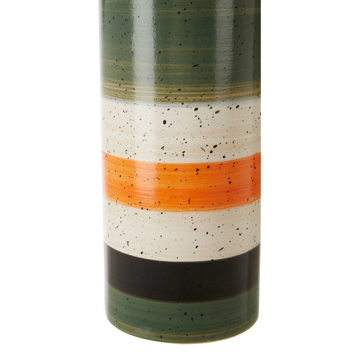 Stoneware Vase in Orange/Green Stripe green, ÉDITÉ