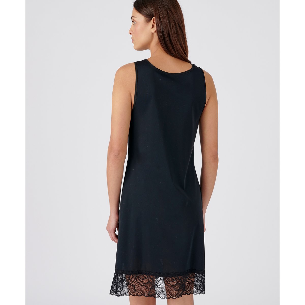 Fond de robe maille fluide - Standard noir, DAMART