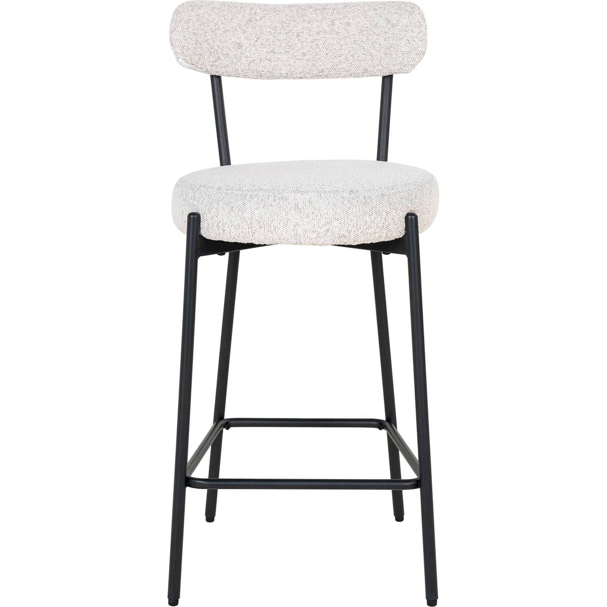 Tabouret de bar en tissu bouclé HOLSTELLY blanc bouclé et noir, RECOLLECTION