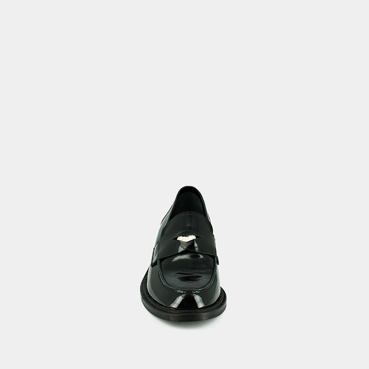 Loafers in leer Dash, zilverkleurig detail zwart, JONAK