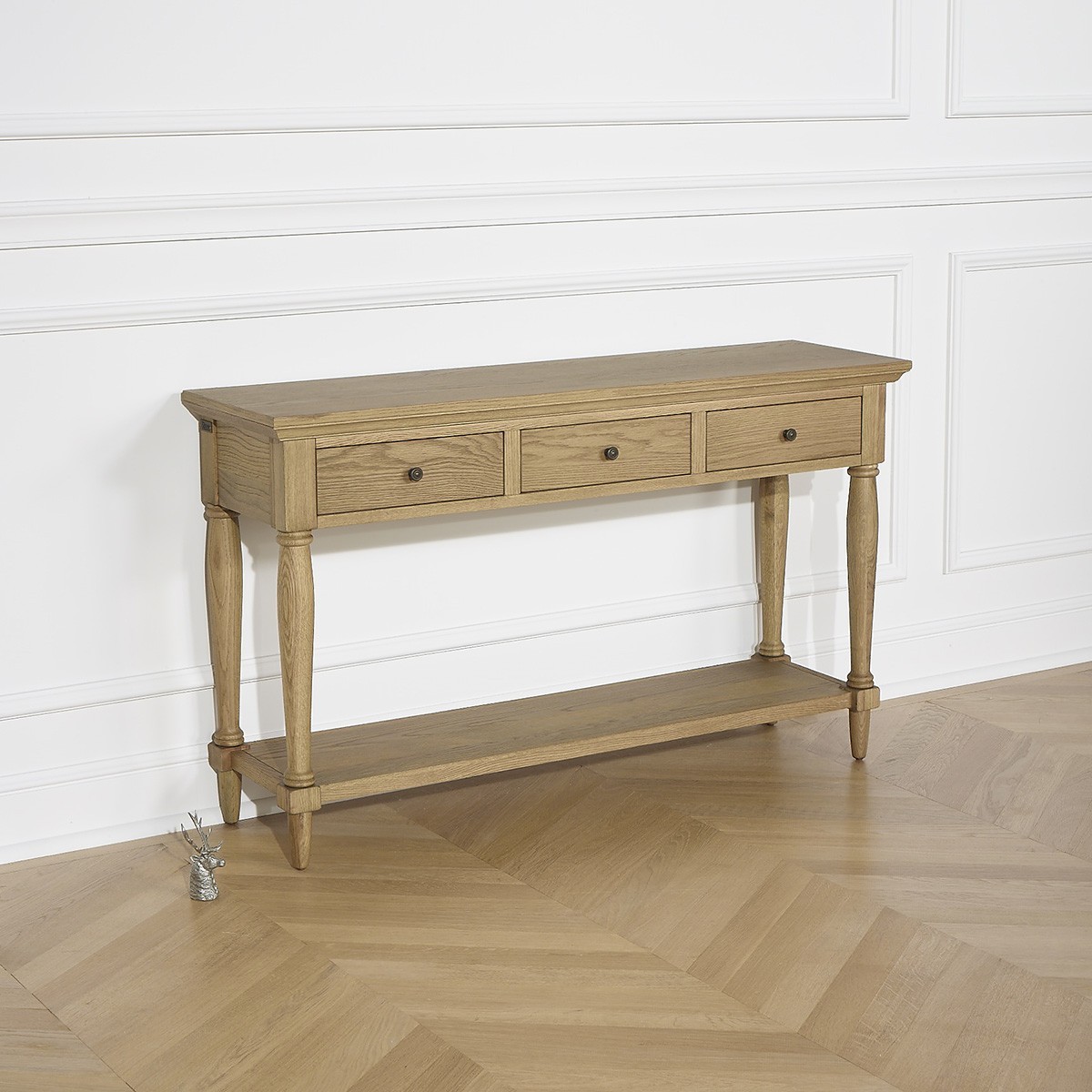 Console 3 tiroirs en chêne EDINBURGH marron, ROBIN DES BOIS