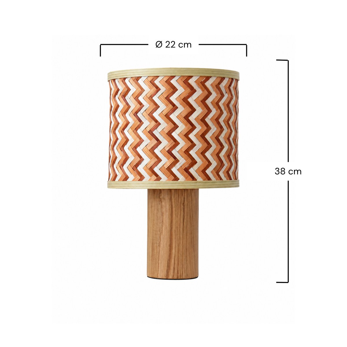 Lampe à poser en bois de chêne et bambou - PHIL multicolor, MAISON PAVANE