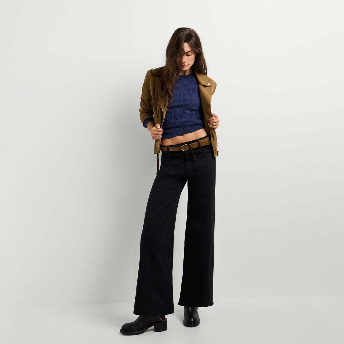 Pantalon Coupe Culotte En Sergé noir, PEPE JEANS