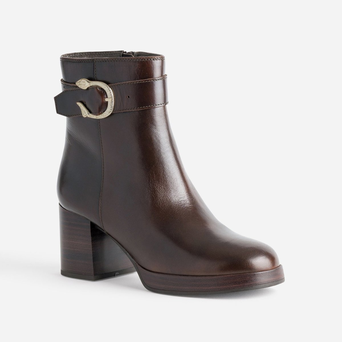Boots À Talon en cuir NOUR cognac, ERAM