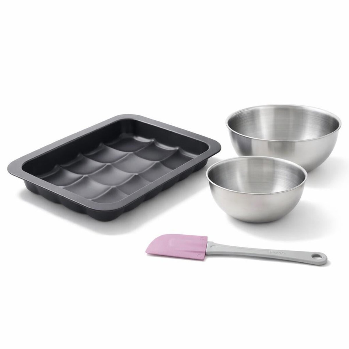 Lot 1 Moule 12 mini pains 36 x 27 cm, 1 spatule et 2 bols noir, ZENKER