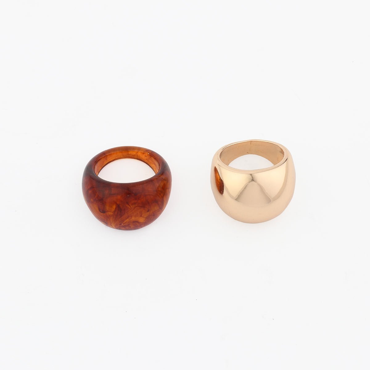 Set de 2 bagues marron et dorées marron, BALABOOSTE