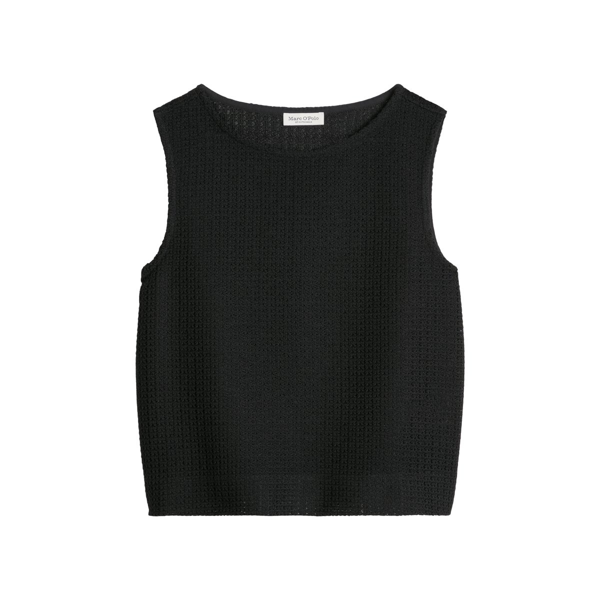 Top en crochet relaxé en jersey de coton mélangé noir, MARC O'POLO