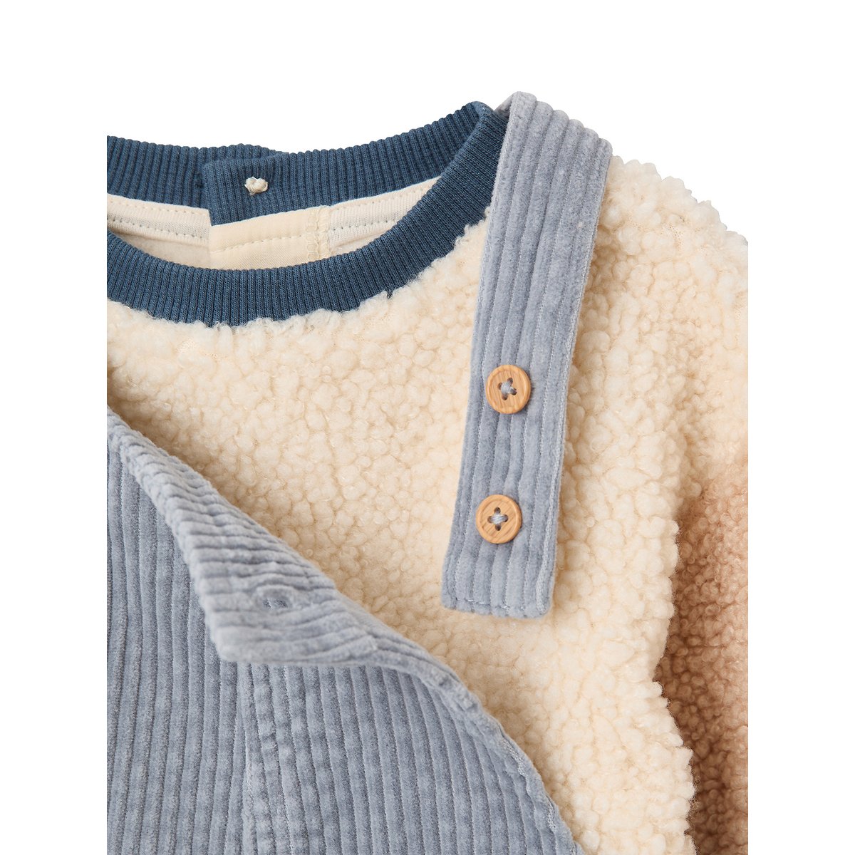 Ensemble salopette et sweat bleu grisé, VERTBAUDET