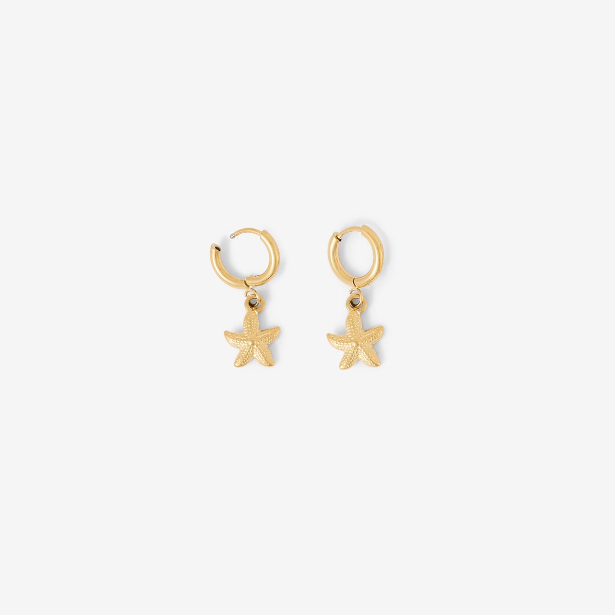 Boucles d'oreilles étoiles de mer en acier inoxydable doré, BALABOOSTE