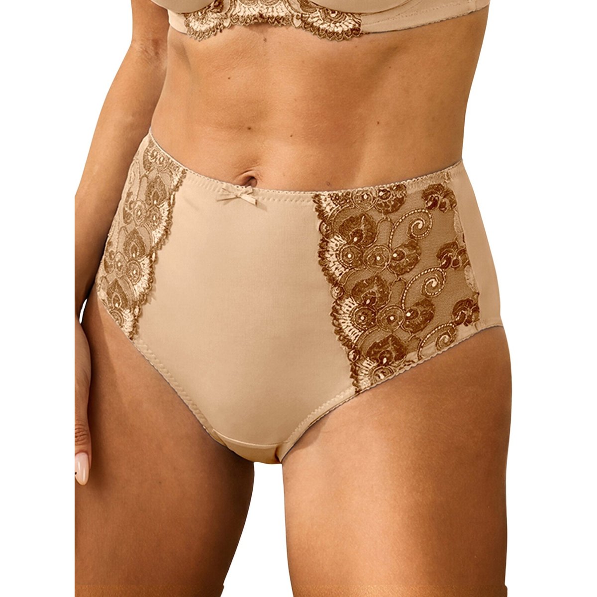 Culotte maxi raffinée ivoire/marron, DAXON