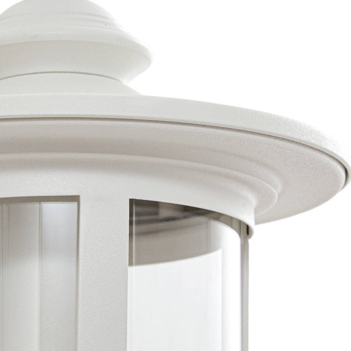 Applique extérieure en aluminium antique blanc, transparent, LINDBY