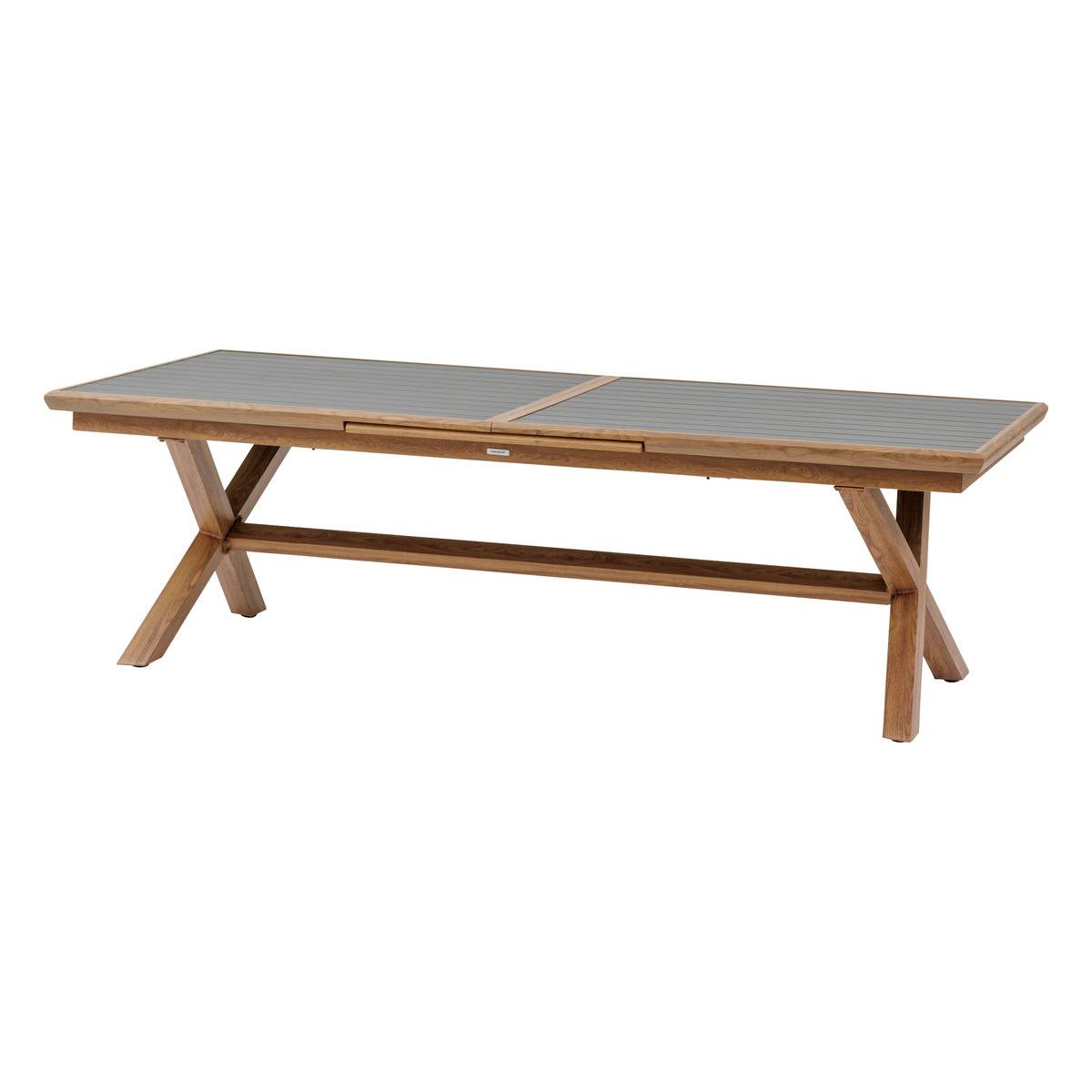 Table de jardin extensible 12 places en aluminium AXIOME graphite et honey, HESPERIDE