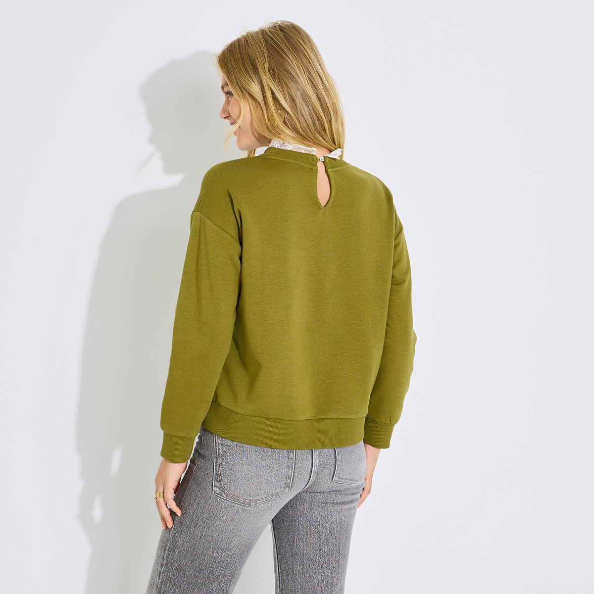 Sweat col victorien vert, GRAIN DE MALICE