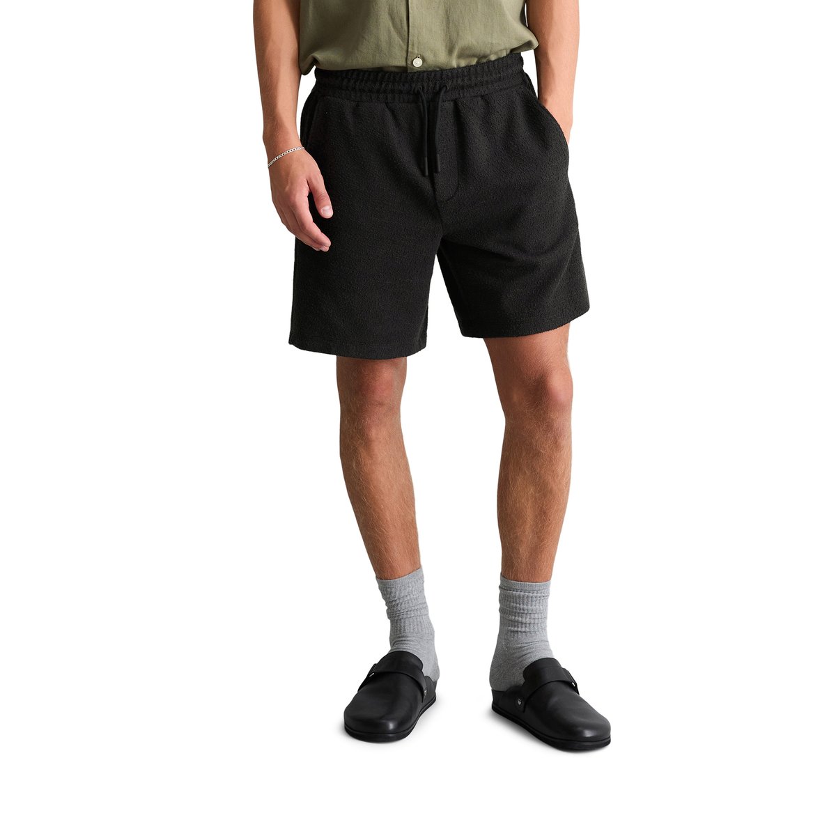 Short relaxed avec une fine structure bouclée noir, MARC O’POLO DENIM