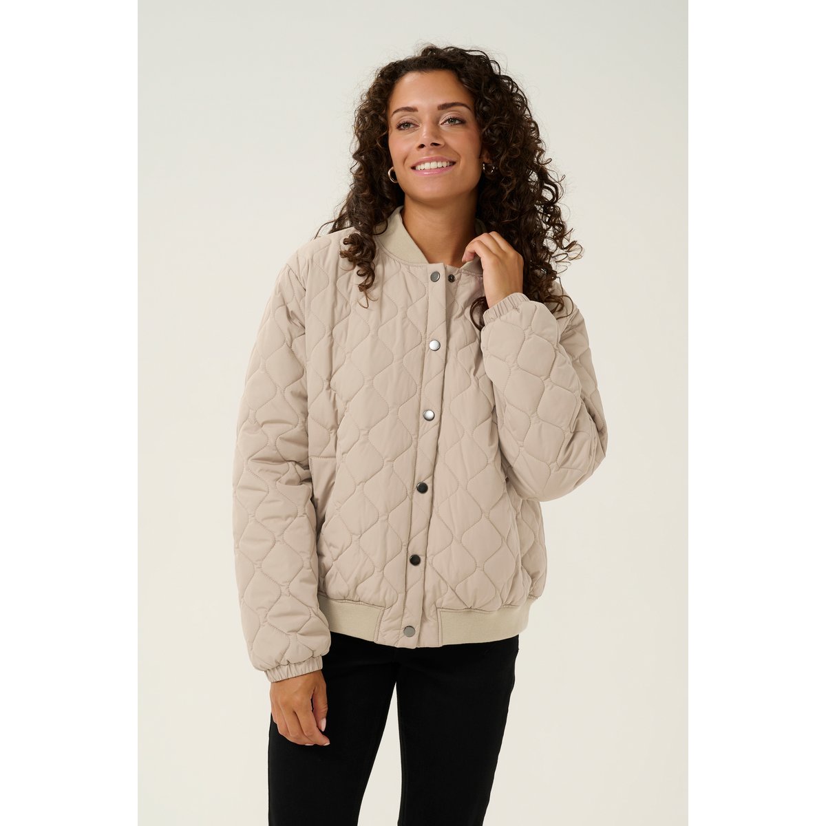 Manteau beige silver mink, CREAM