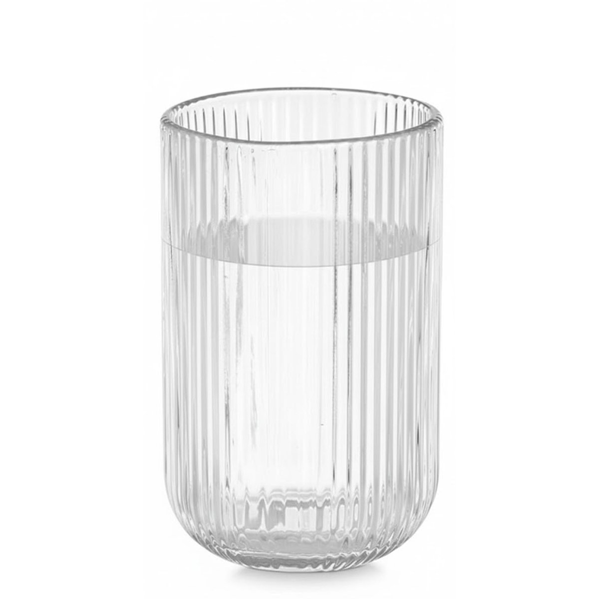 Set de 6 gobelets à eau en verre strié 43cl transparent, WADIGA