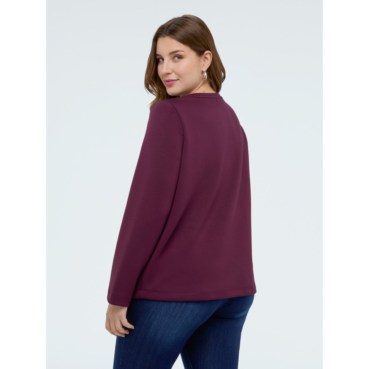 Sweat-shirt avec strass burgundy, FIORELLA RUBINO