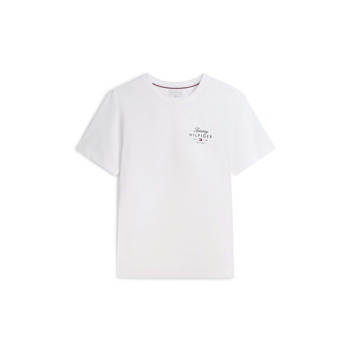 T-shirt regular de mangas curtas branco, TOMMY HILFIGER