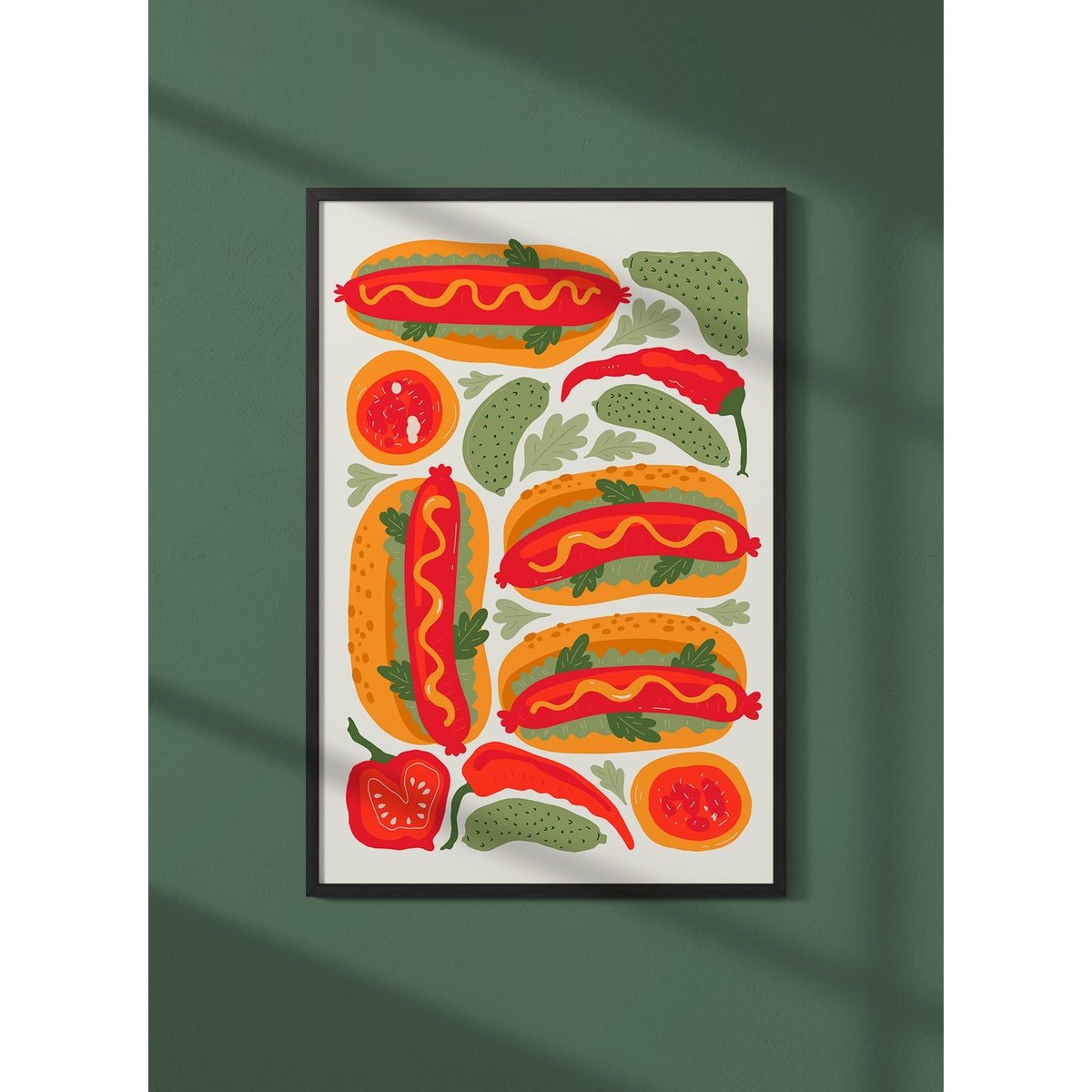 Affiche Hot-Dogs Gourmets blanc, L'AFFICHERIE